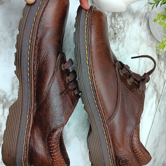 DR. MARTENS Boston Men's Brown Leather Lace Up Oxford Loafers Size 11 - Picture 3 of 13